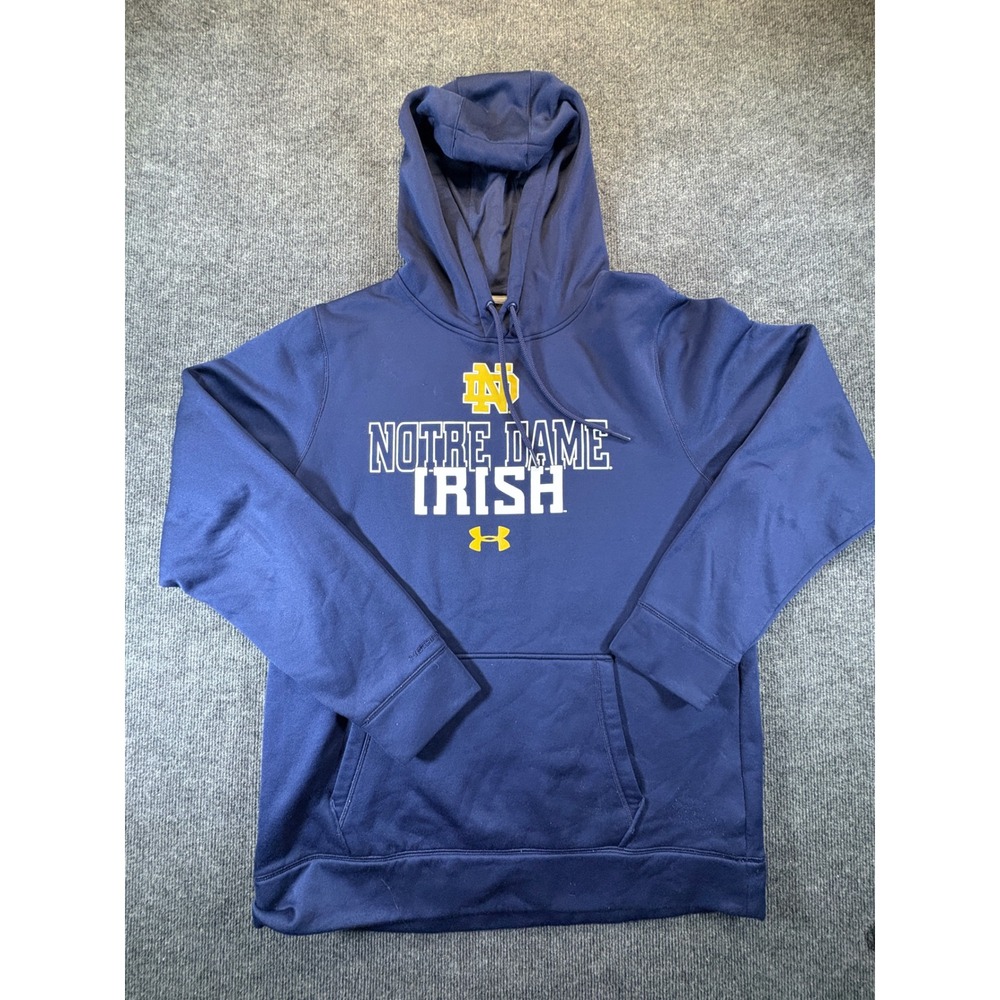 Under Armour Notre Dame Fighting Irish ColdGear Storm Hoodie Navy Blue Men Large